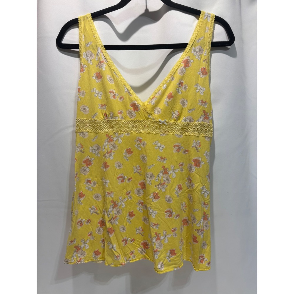 Victoria's Secret Camisole Women Medium Yellow Butterfly Lace Empire Waist Top